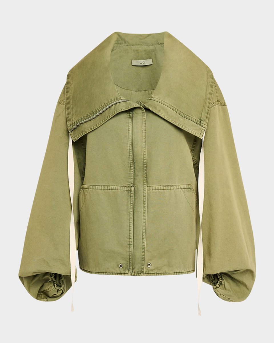 Rolled-Collar Zip Jacket